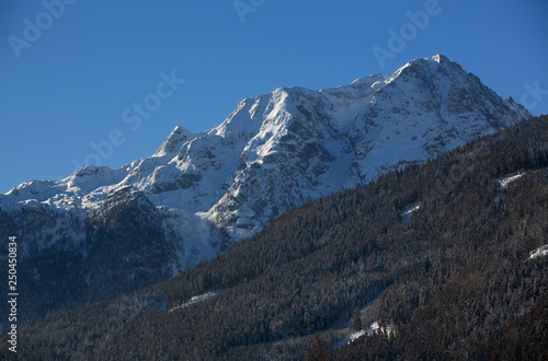 Mühlbach am Hochkönig snow mountain range in austria 