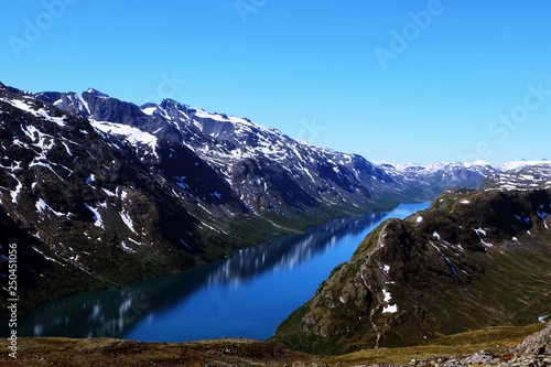 View from top of Besseggen hike  Norway