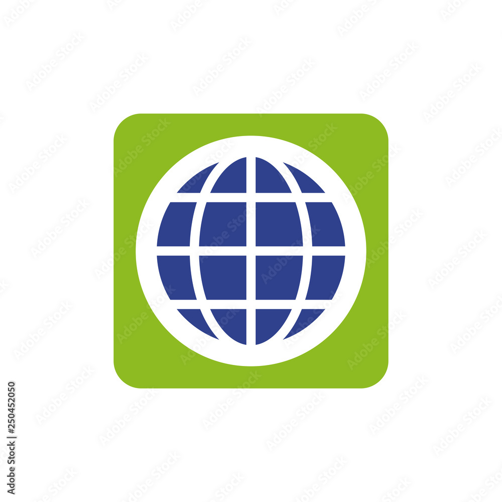Earth logo design with globe icon Earth logo design with globe icon