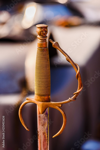 Handle of some old Spanish swords. photo