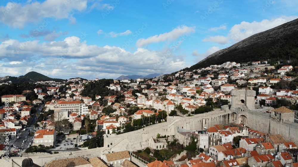drone view of dubrovnik 