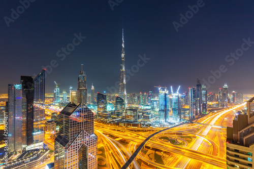 Dubai city center skyline, United Arab Emirates