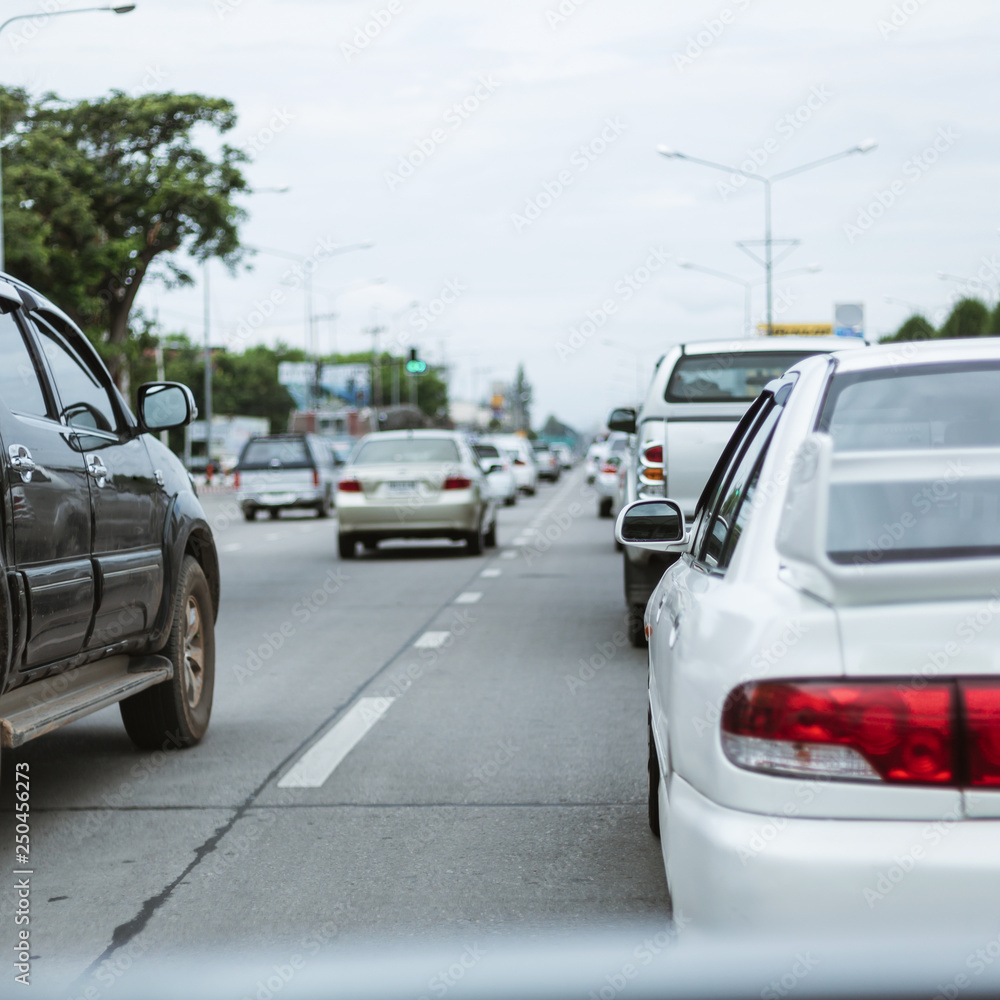 traffic jam on urban road traffic jam on urban road