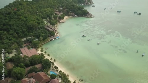 KOH TAO, THAILAND TROPICAL ISLAND LANDSCAPE (AERIAL DRONE SHOT) 1