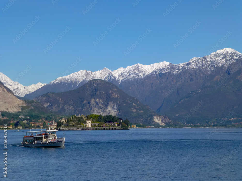 Famous italian travel destination, big lake lago Maggiore