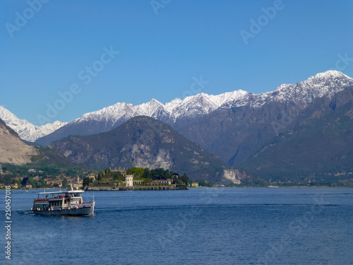 Famous italian travel destination, big lake lago Maggiore