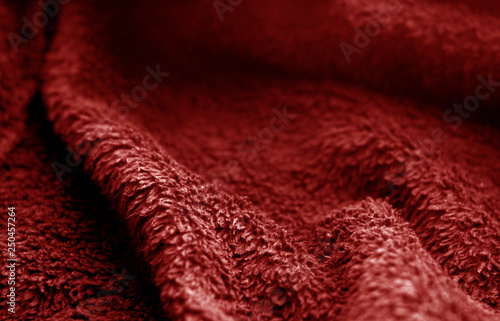 Sack cloth texture with blur effect in red color.