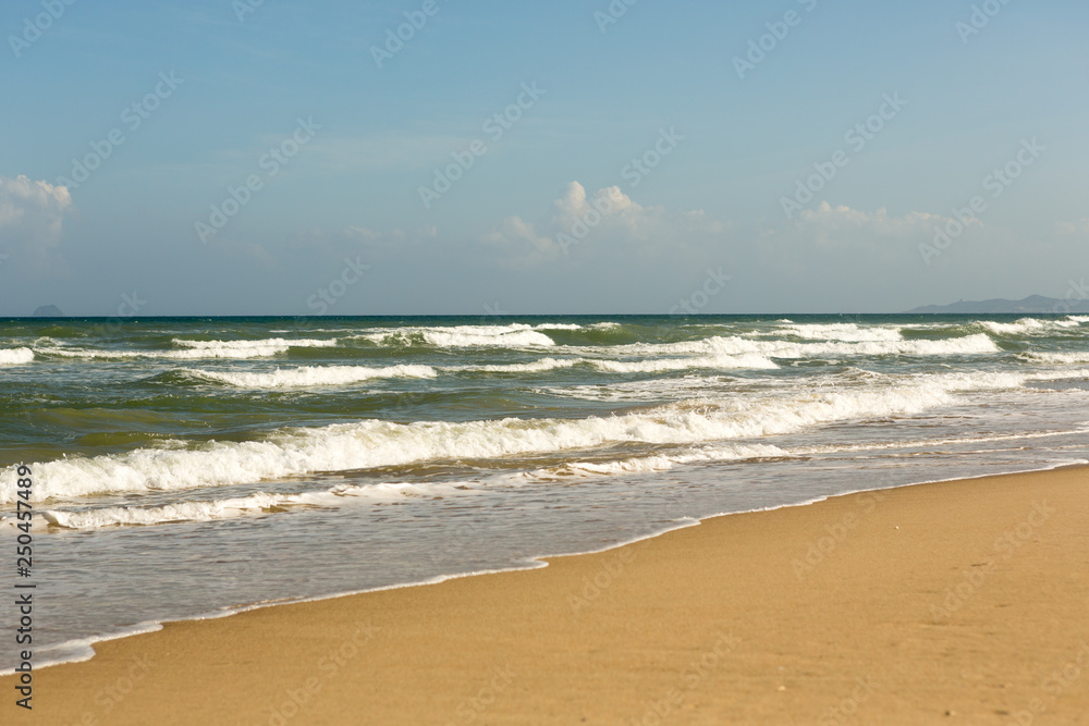 small waves on the sea, turquoise wave, good weather