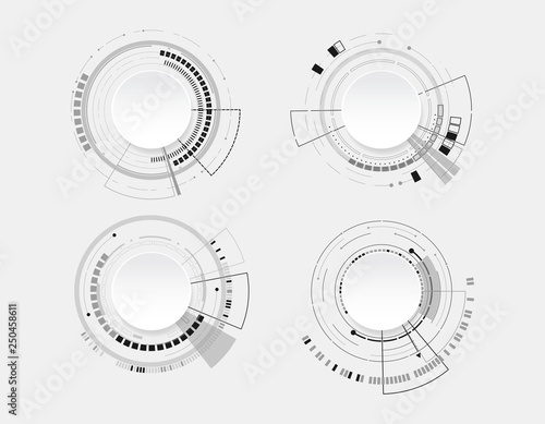 Vector icon set technology circle design.
