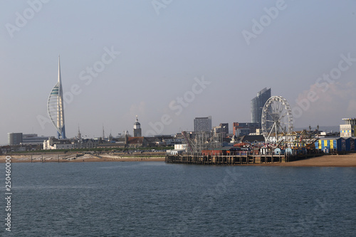 Spinnaker Tower and Southsea in Portsmouth  UK in the mist