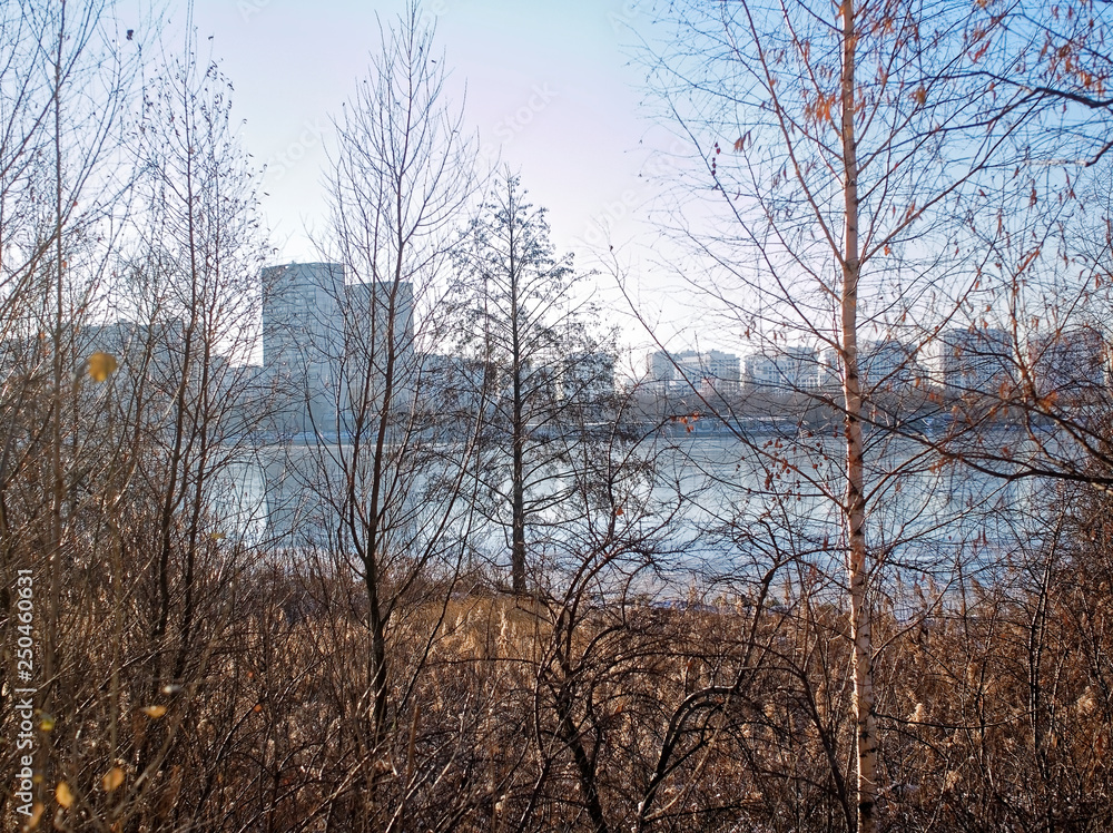 winter landscape on the banks of the Moscow river winter landscape on the banks of the Moscow river