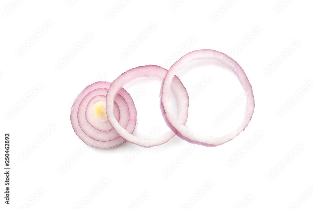 Onion rings on white background Onion rings on white background