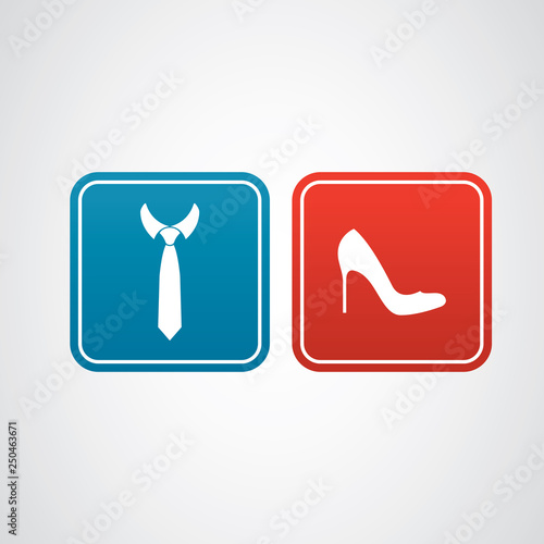 Woman and man symbol, toilet sign vector illustration