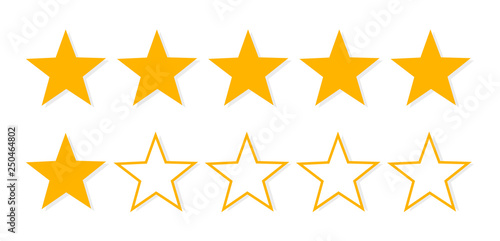 Five stars rating symbols.
