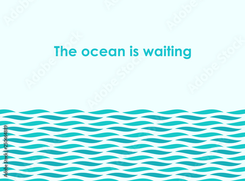 Ocean sea waves illustration.