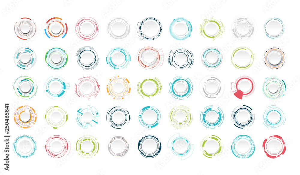 Set of abstract technology circle. Graphic element vector. Set of abstract technology circle. Graphic element vector.