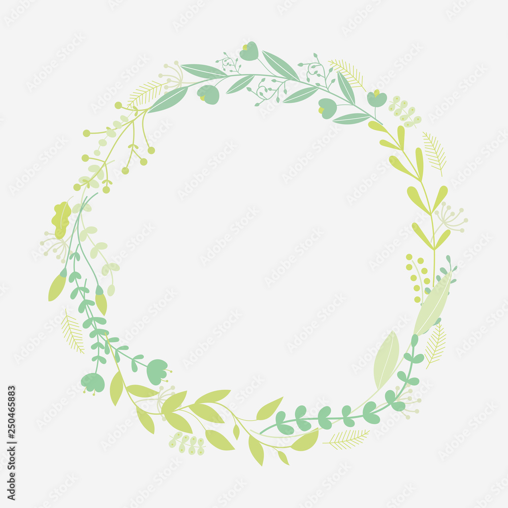vector floral frame with wild flowers, hand drawn template