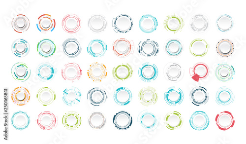Set of abstract technology circle. Graphic element vector.