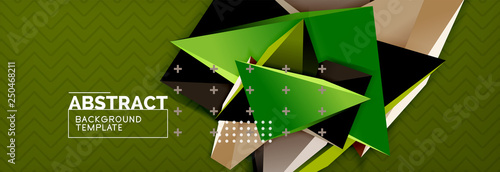 3d triangular shapes geometric background. Origami style pattern with triange shapes for decorative design. Poster design. Line design. Modern presentation template