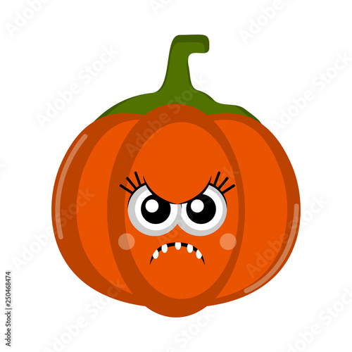 Isolated angry pumpkin cartoon. Vector illustration design