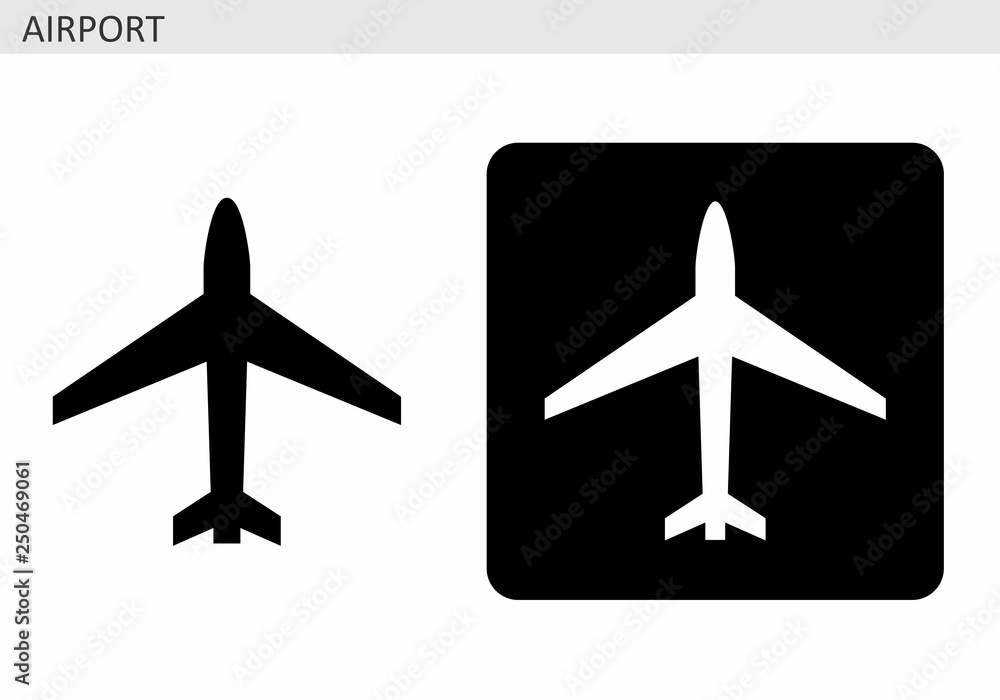 Airport icons illustration