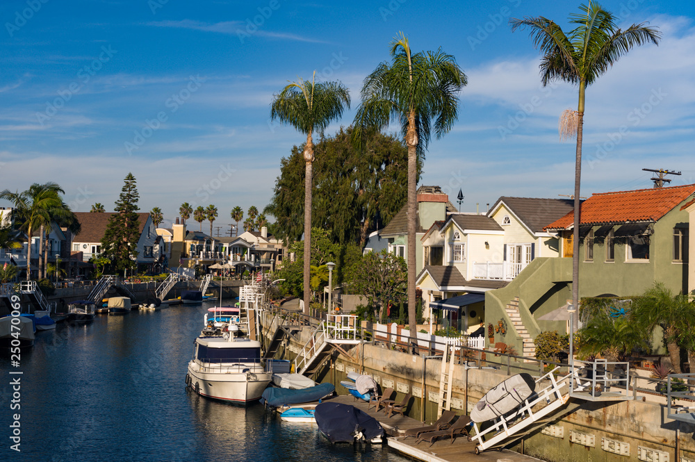 Long Beach canals in Los Angeles, California