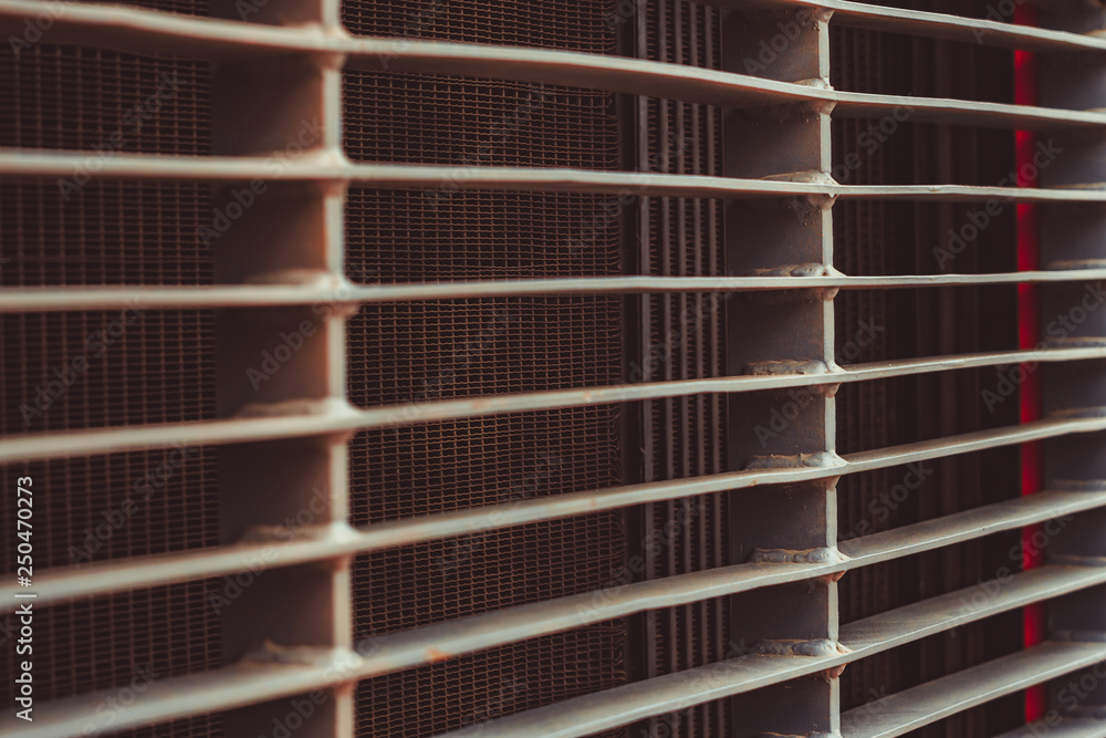 the radiator grille of the tractor the radiator grille of the tractor