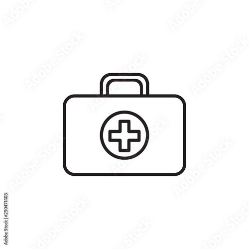 Medicine first aid box line icon