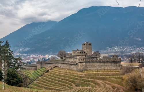 Montebello Castle, Bellinzona, the capital city of southern Switzerland’s Ticino canton. A Unesco World heritage site, Known for its 3 medieval castles photo