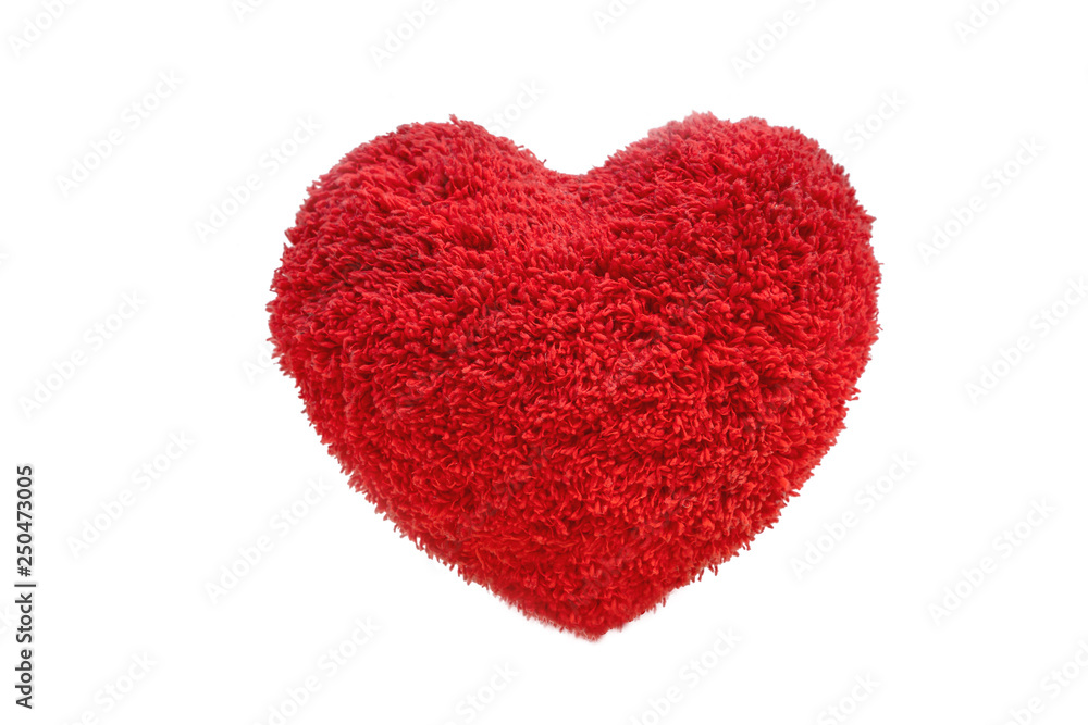 mock up Fabric heart,isolated on white background with clipping path.