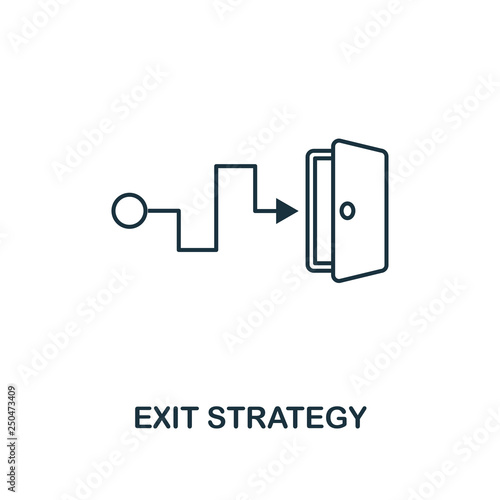 Exit Strategy outline icon. Thin line element from crowdfunding icons collection. UI and UX. Pixel perfect exit strategy icon for web design, apps, software, print usage