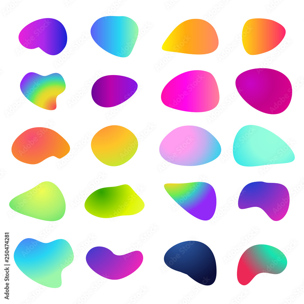 Abstract vector fluid bright gradient iridescent shapes Abstract vector fluid bright gradient iridescent shapes