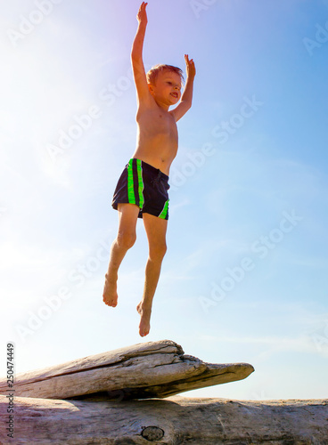 Happy Child jumping photo