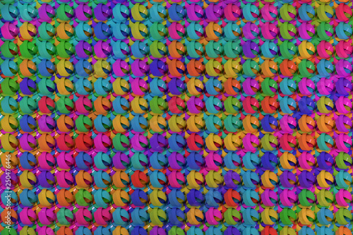 Decorative, illustrations CGI composition, string mats geometric, for design texture background. 3D render.