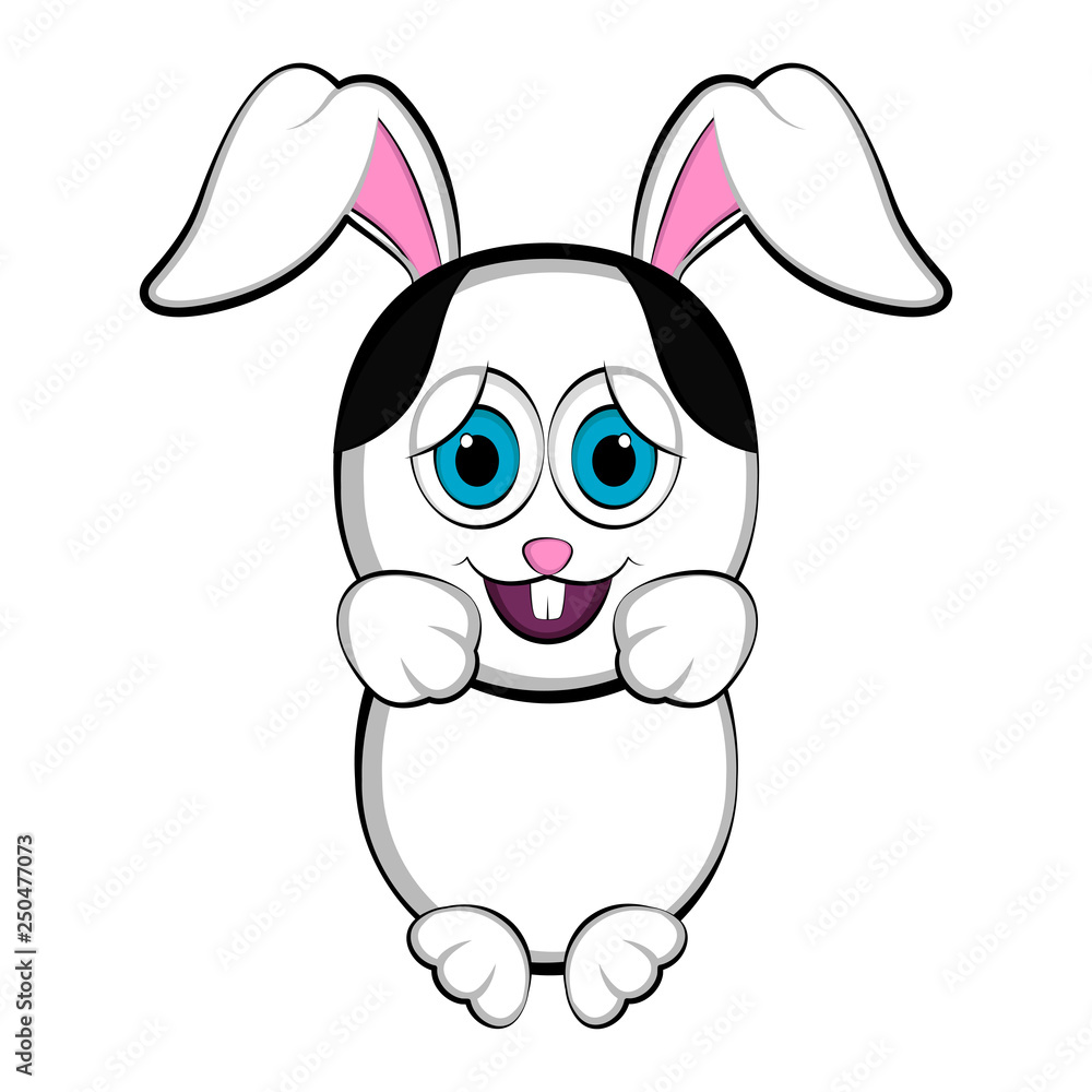 Obraz premium Cute happy easter bunny. Vector illustration design