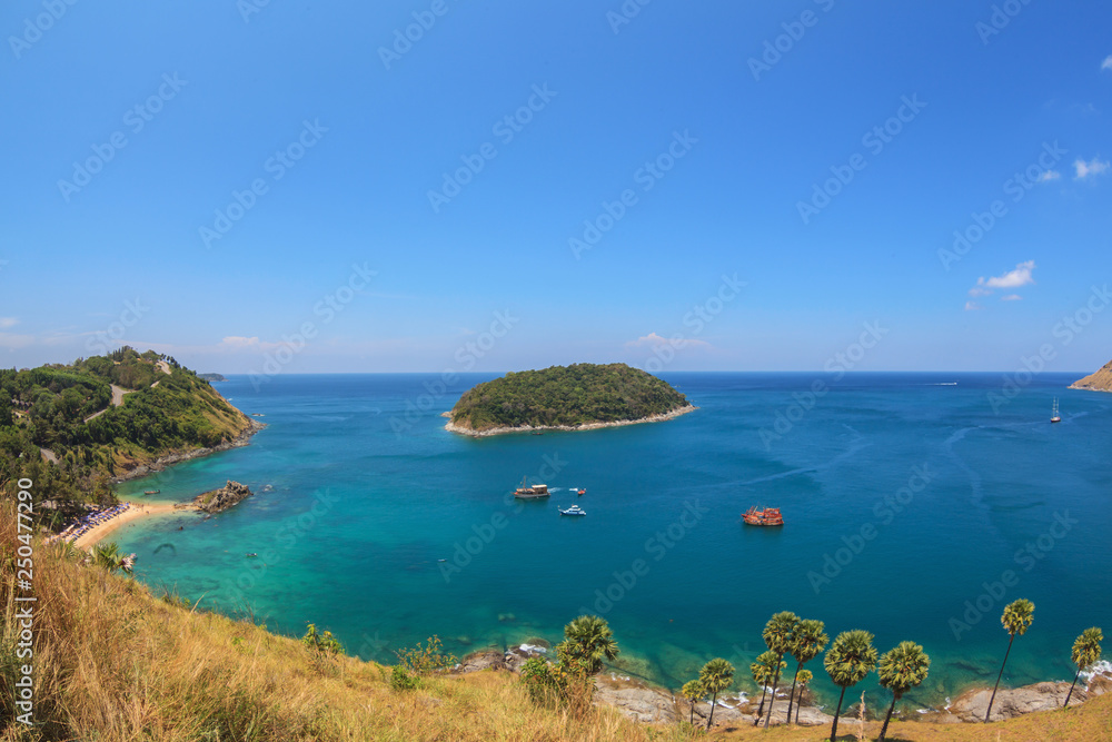 Beautiful seascape of Andaman ocean with blue sky, Thailand