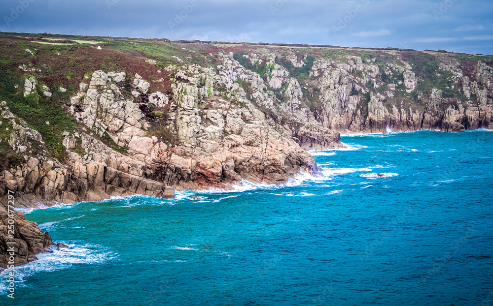 Deep blue Ocean water at the coast of Cornwall