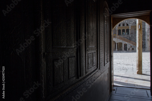 Beit ed-Din, Lebanon  Total view of courtyard at Emir Bachir Chahabi Palace Beit ed-Dine in sunshine in mount Lebanon Middle east