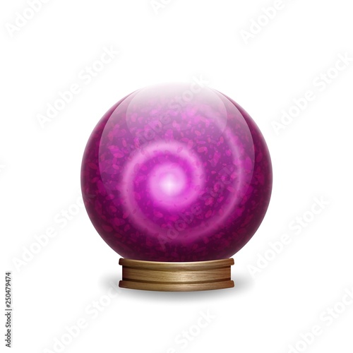 Magic pink crystal ball with spiral