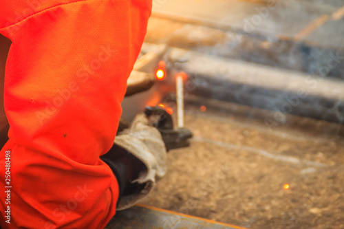 Wallpaper Mural Abstract blurred focus with bokeh of steel welding with sparks. Blurry of welding for industrial concept. Torontodigital.ca