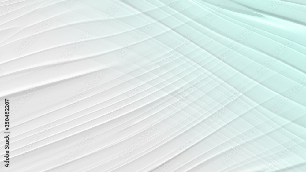 Obraz premium A wave pattern of white and blue. The background is turquoise with streaks and curved lines.