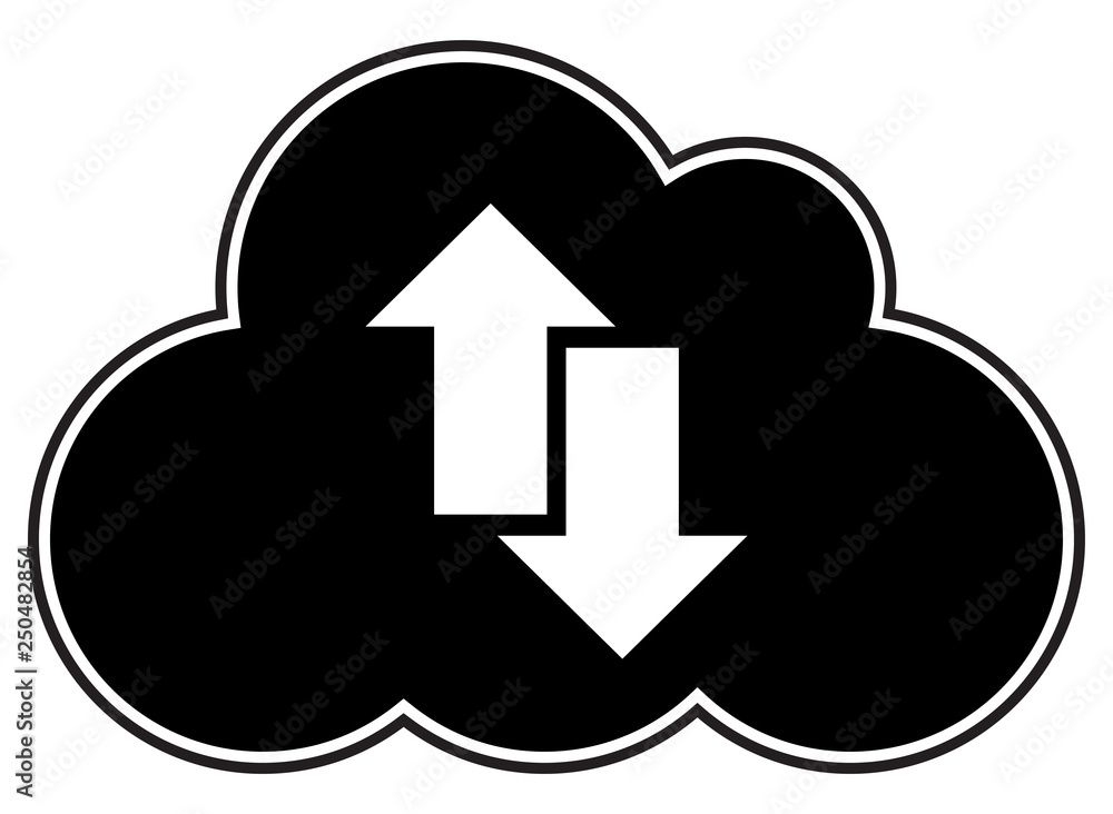 Cloud Computing Arrows Silhouette Cloud Computing Arrows Silhouette