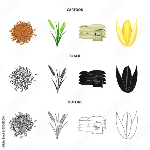 Vector design of crop and ecological logo. Collection of crop and cooking vector icon for stock.