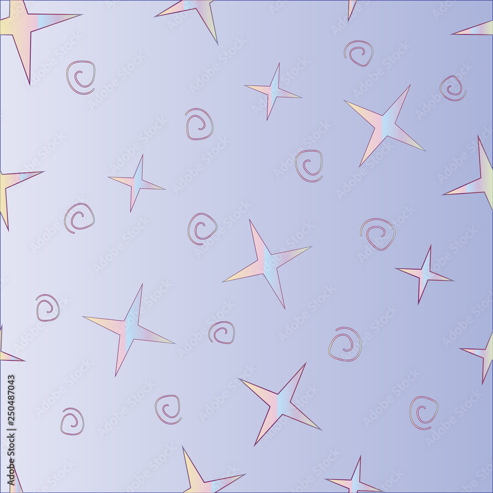 Naklejka Vector seamless pattern with sky and stars