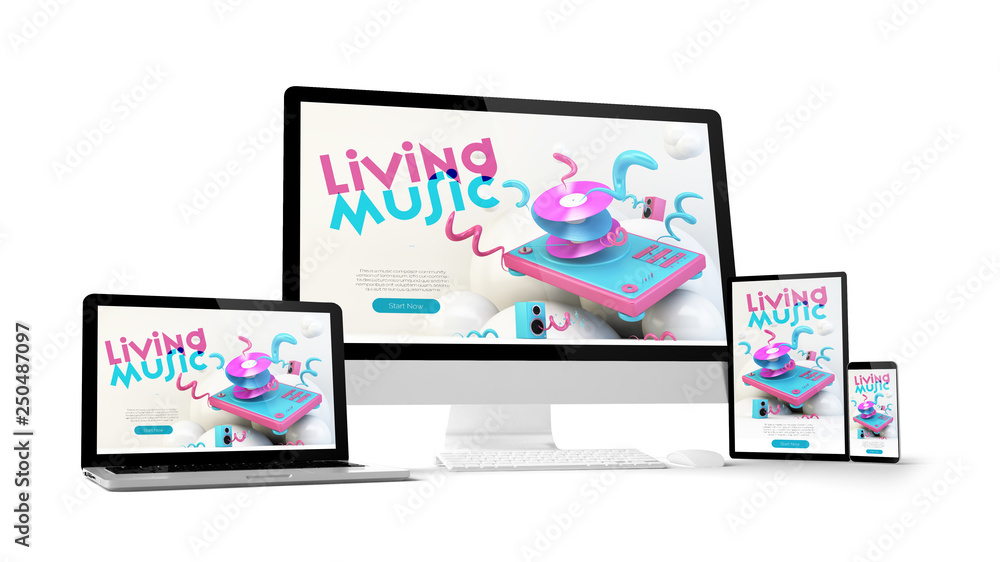 computer gadgets with music website on screen computer gadgets with music website on screen