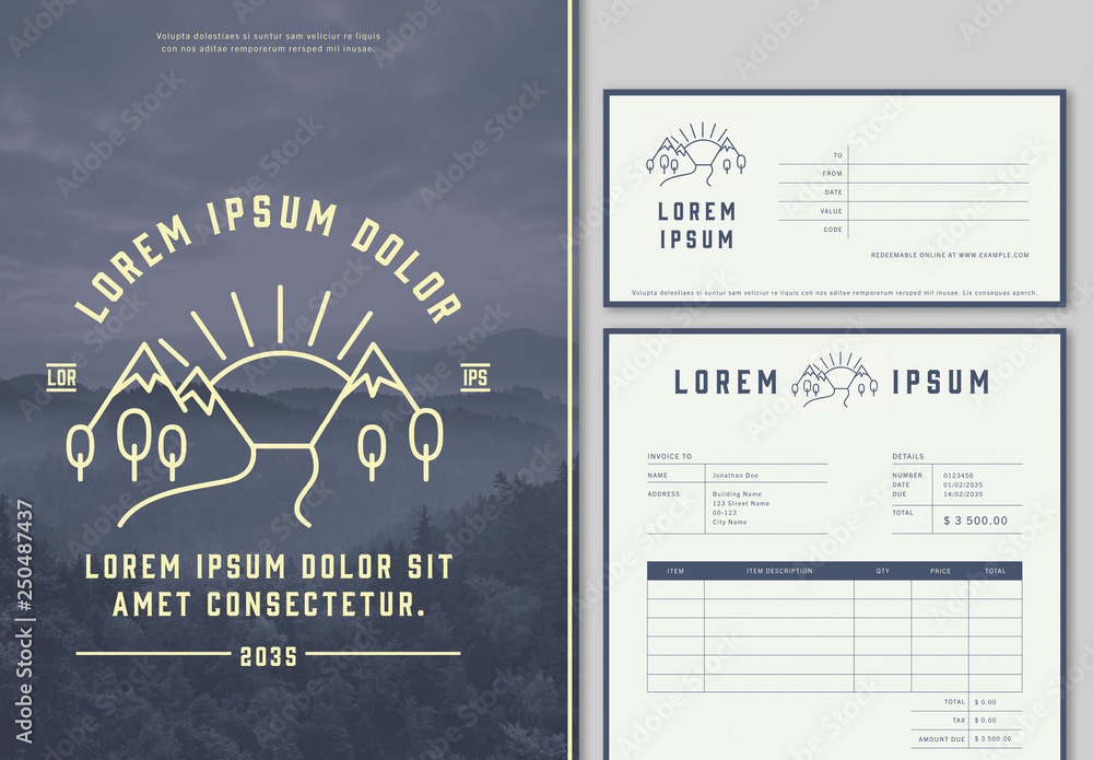 Travel-Themed Business Branding Layout Set Stock Template | Adobe Stock