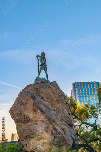 Caupolican Statue, Santa Lucia Hill, Santiago de Chile photo