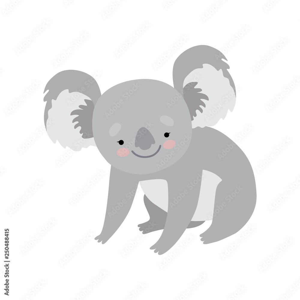 Fototapeta premium Cute Koala Bear, Lovely Grey Animal Character Vector Illustration