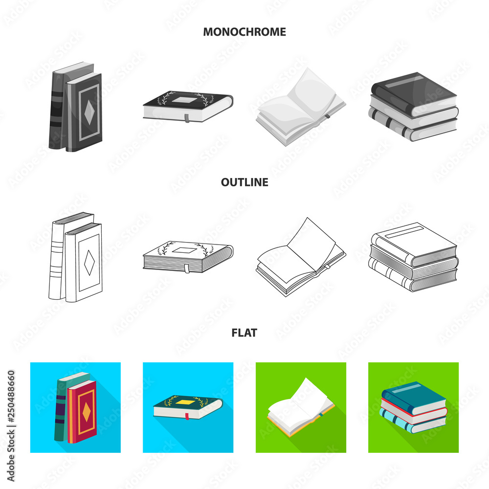Vector design of training and cover icon. Set of training and bookstore vector icon for stock. Vector design of training and cover icon. Set of training and bookstore vector icon for stock.