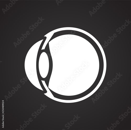 Eye icon on black background for graphic and web design, Modern simple vector sign. Internet concept. Trendy symbol for website design web button or mobile app